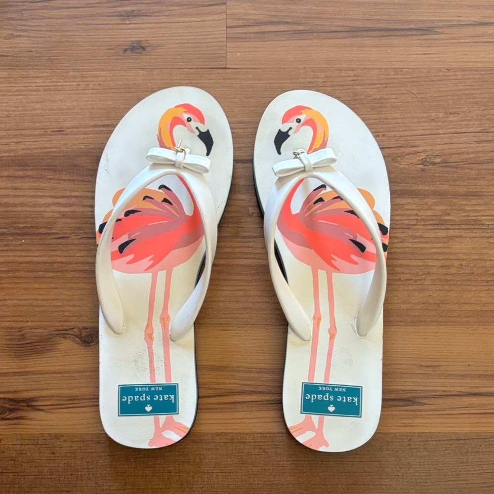 Kate Spade White Flamingo Sandals